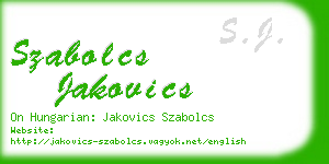 szabolcs jakovics business card